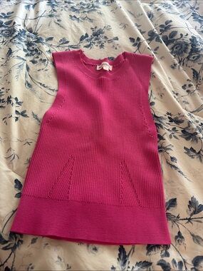 Newbury Kustom Hot Pink Ribbed Knit Tank Top